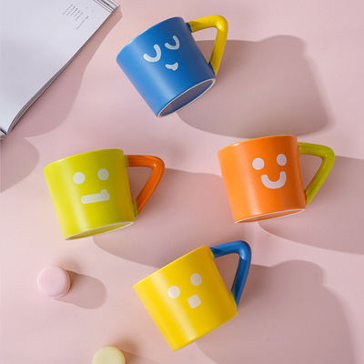 Dankzegging kleur blokkerende keramische koffiebeker grote capaciteit creatieve mok voor kantoor