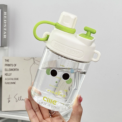 Klantenlogo Waterfles Schattige uitdrukking Sap stro beker met hoge esthetische waarde
