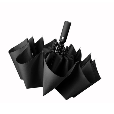 Custom Logo Cube Houten handvat Business vouwde paraplu XN0023 met 2 kleuren print