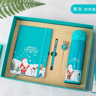 Kerstcadeau doos Set van 4 Notebook Bookmark Pen Thermos UV Printing 1 Kleurgraphics