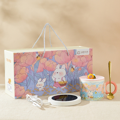 Landbouw Doel Creative Gift Set Warme bekers met deksels Schattige keramische mokken en cadeautjes