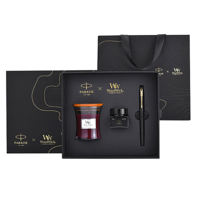 XL Entry-Level Black Gold Ink Pen WoodWick Aromatherapy Zwarte cadeautekst voor verjaardag