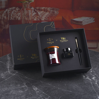 XL Entry-Level Black Gold Ink Pen WoodWick Aromatherapy Zwarte cadeautekst voor verjaardag