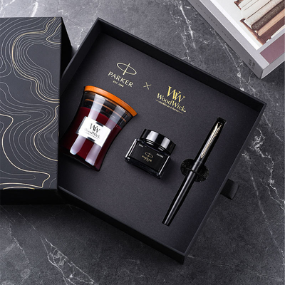 XL Entry-Level Black Gold Ink Pen WoodWick Aromatherapy Zwarte cadeautekst voor verjaardag