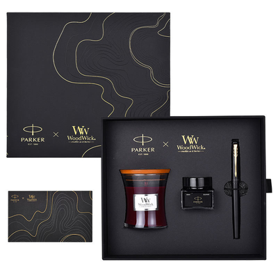 XL Entry-Level Black Gold Ink Pen WoodWick Aromatherapy Zwarte cadeautekst voor verjaardag