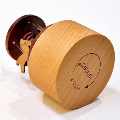 Jaar Mini Carousel Gelukkige Kat Muziekdoos Solid Hout Taart Muziekdoos Decoratie Verjaardagscadeau