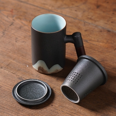 Marketingcampagnes Yuanshan Houten handvat Cup Set met aangepast logo