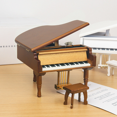 Zilkscherm gedrukt houten piano muziekdoos Ideaal voor bruiloft gunsten bruidsfeest cadeautjes