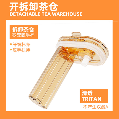 Hotel &amp; Resort Schuifbeker Deksel Fruit Tea Cup Draagbare Plastic Waterbeker Werknemer Geschenk