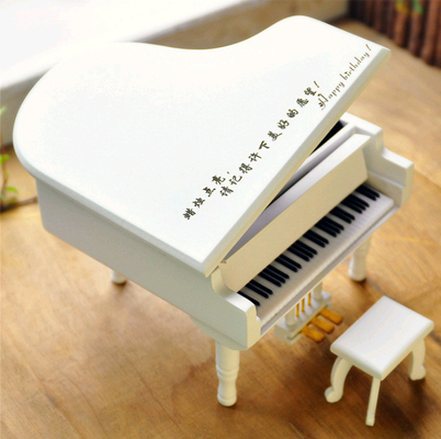 Zilkscherm gedrukt houten piano muziekdoos Ideaal voor bruiloft gunsten bruidsfeest cadeautjes