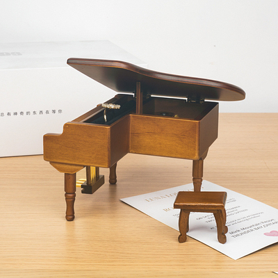 Zilkscherm gedrukt houten piano muziekdoos Ideaal voor bruiloft gunsten bruidsfeest cadeautjes