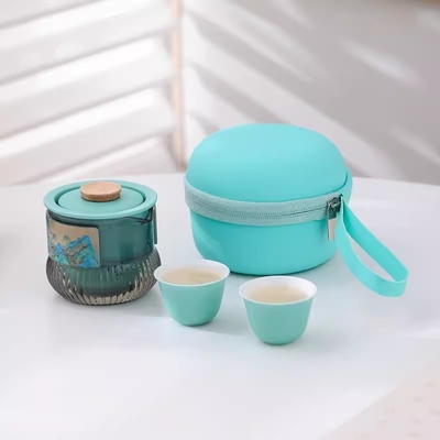 Draagbare Qianshan Kuaike Cup Set Reisbureau Souvenir voor National Style Tea Set