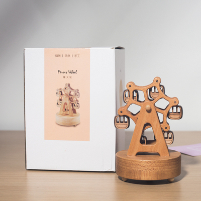 Houten geluk reuzenrad Achtkleurige doos Creatieve esdoorn doos met UV-druk