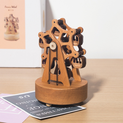 Houten geluk reuzenrad Achtkleurige doos Creatieve esdoorn doos met UV-druk