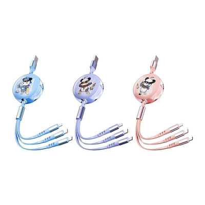 Space Bear 1 tot 3 snel oplaadbare telescopische kabel compatibel met verschillende merken