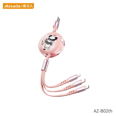 Space Bear 1 tot 3 snel oplaadbare telescopische kabel compatibel met verschillende merken