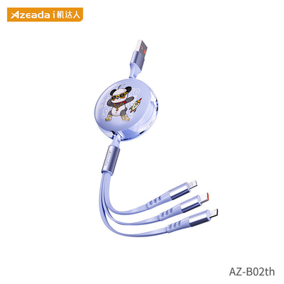 Space Bear 1 tot 3 snel oplaadbare telescopische kabel compatibel met verschillende merken
