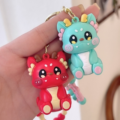 3.5cm*5cm PVC Dragon Keychain schattig klein cadeau voor rugzak hangende ketting inbegrepen