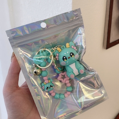 3.5cm*5cm PVC Dragon Keychain schattig klein cadeau voor rugzak hangende ketting inbegrepen