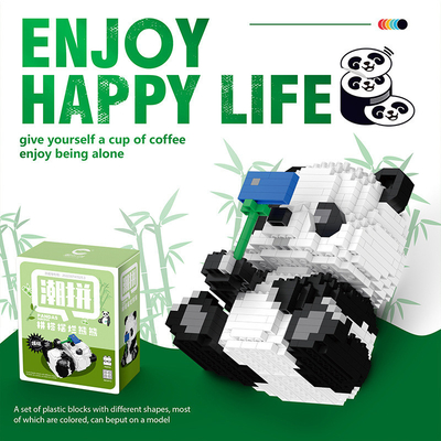 -Chic Panda bouwsteen Kleine korrels Samengesteld Plastic speelgoed 1 Kleurgraphics Printing