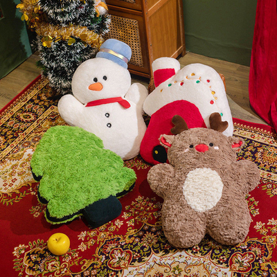 Afstuderen Kerstboom Kussen met Elk Simulatie en Sneeuwman Design