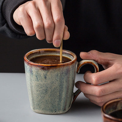 Vadersdag Retro Oven Transformatie Handgeschilderde Keramische Koffiekop voor kantoorcadeau