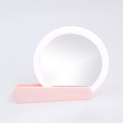 Een moeiteloze mooie draagbare opvouwbare handheld LED make-up spiegel met UV-printen