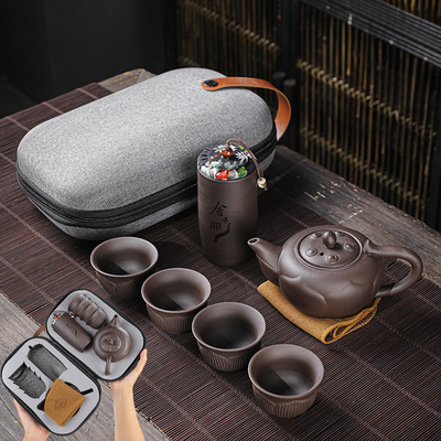 Reis Theemaking Cup Combinatie Perfect voor Activiteiten Draagbare Purple Sand Tea Set