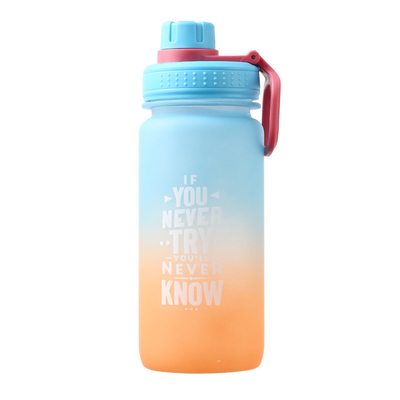 UV-printing Gradient Gefrosted Space Pot Plastic Sportwaterfles voor activiteiten