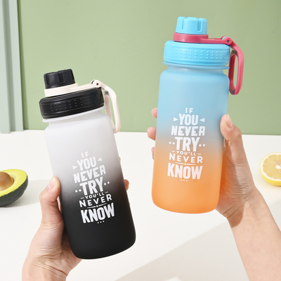 UV-printing Gradient Gefrosted Space Pot Plastic Sportwaterfles voor activiteiten