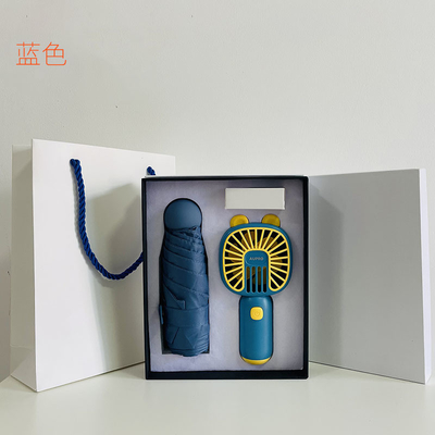 Nieuwheid Geschenken Cool Zomer Business Gift Box Set Cartoon Handheld Fan Paraplu