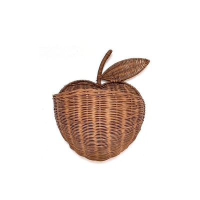 Zilkschermprinten Handgemaakte rotan geweven appelschuurmandje voor thuisorganisatie