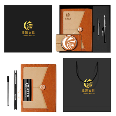Klantenlogo Business A5 Notebook Geschenkdoos Drie stukken Set voor Hotel en Resort
