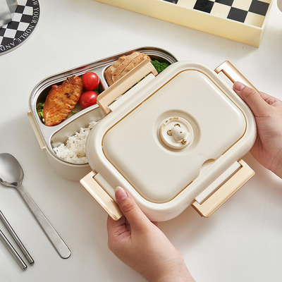 Voedselkwaliteit roestvrij staal lunchbox op maat door bedrijven schattig kleine beer ontwerp
