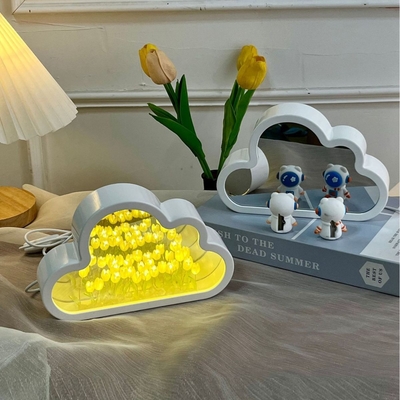 Handgemaakte DIY Cloud Tulip Spiegel Nachtlamp Een Object Twee Gebruiken Ideaal voor Nieuwheid Geschenken