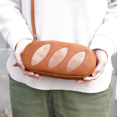 April Fool's Day Textuur Make-up opslagzak schattig klein brood crossbody zak voor activiteiten
