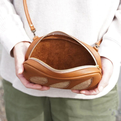 April Fool's Day Textuur Make-up opslagzak schattig klein brood crossbody zak voor activiteiten