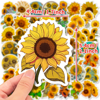 Creatieve zonnebloem gezwollen stickers voor kinderpapierbox Decoratie kaart nr. 0202