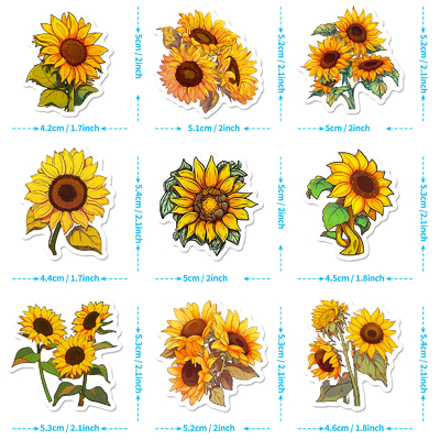 Creatieve zonnebloem gezwollen stickers voor kinderpapierbox Decoratie kaart nr. 0202