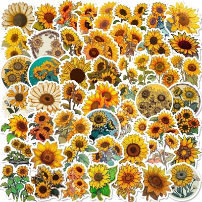 Creatieve zonnebloem gezwollen stickers voor kinderpapierbox Decoratie kaart nr. 0202