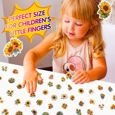 Creatieve zonnebloem gezwollen stickers voor kinderpapierbox Decoratie kaart nr. 0202