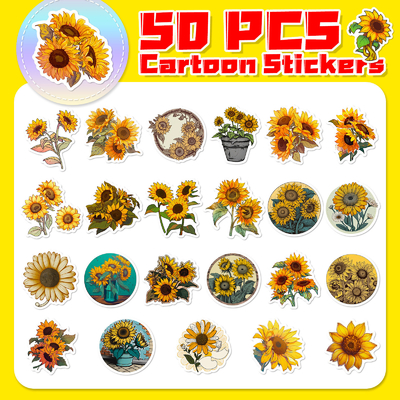 Creatieve zonnebloem gezwollen stickers voor kinderpapierbox Decoratie kaart nr. 0202