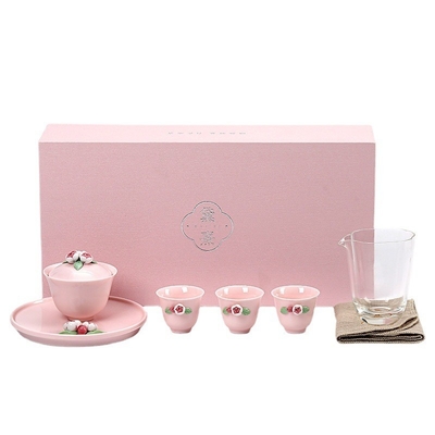 Bloem Taal Roze Keramische Theeset Perfect Geschenk voor de Tijd van de Vrouwen op de Dag van de Godin
