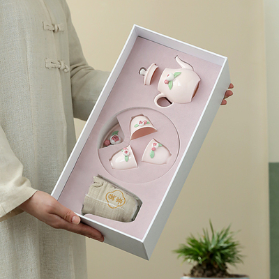 Bloem Taal Roze Keramische Theeset Perfect Geschenk voor de Tijd van de Vrouwen op de Dag van de Godin