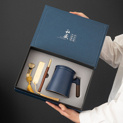 Corporate jaarlijkse vergadering cadeautjes Custom Messing Bookmark Gift Box Set voor Eind notebooks
