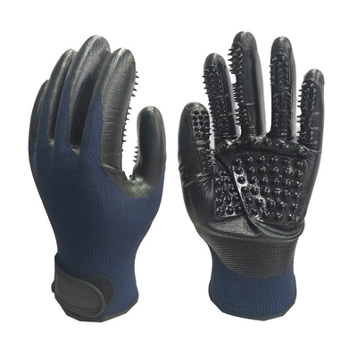 Huisdierenhaarverwijder Handschoenen met metalen tips Blauwe massage Schoonmaken en verwijderen van drijvend haar