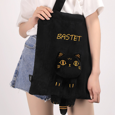 Logo van de klant Gaia Anderson Kat Canvas Tas Plush Schoudertas Diagonale Straddle Tas