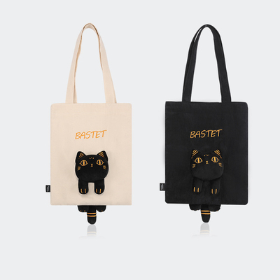 Logo van de klant Gaia Anderson Kat Canvas Tas Plush Schoudertas Diagonale Straddle Tas