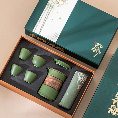 Presentatie Geschenk Set Klant Logo Theeset Theepot Meesterbeker Theekop*3 Theetoilet*1