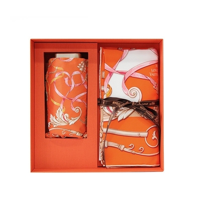 Presentatie Geschenk Set Chinese sjaal Vijfvoudige paraplu Set gemaakt van 100% Moerbei zijde